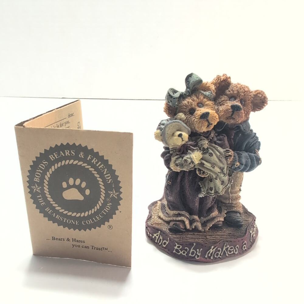 Vtg Boyds Bears & Friends Set of (3) Figurines With Certficates and OrigBoxes